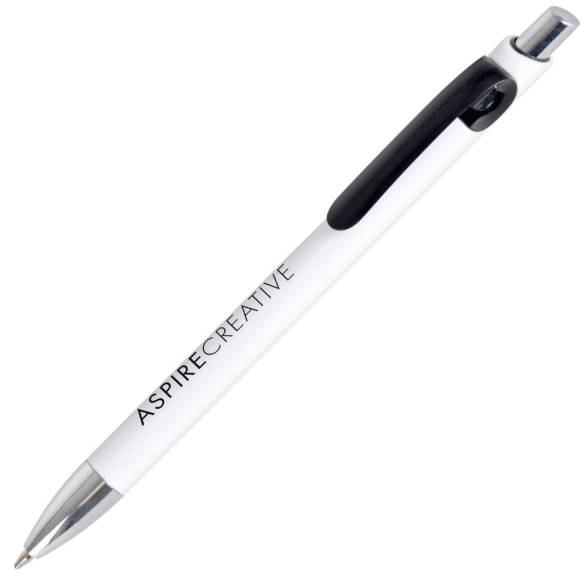 Branded Two Tone Twist Action Ball Pen in BLACK