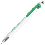 Branded Two Tone Twist Action Ball Pen in GREEN