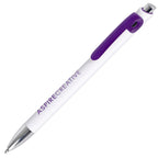 Branded Two Tone Twist Action Ball Pen in PURPLE
