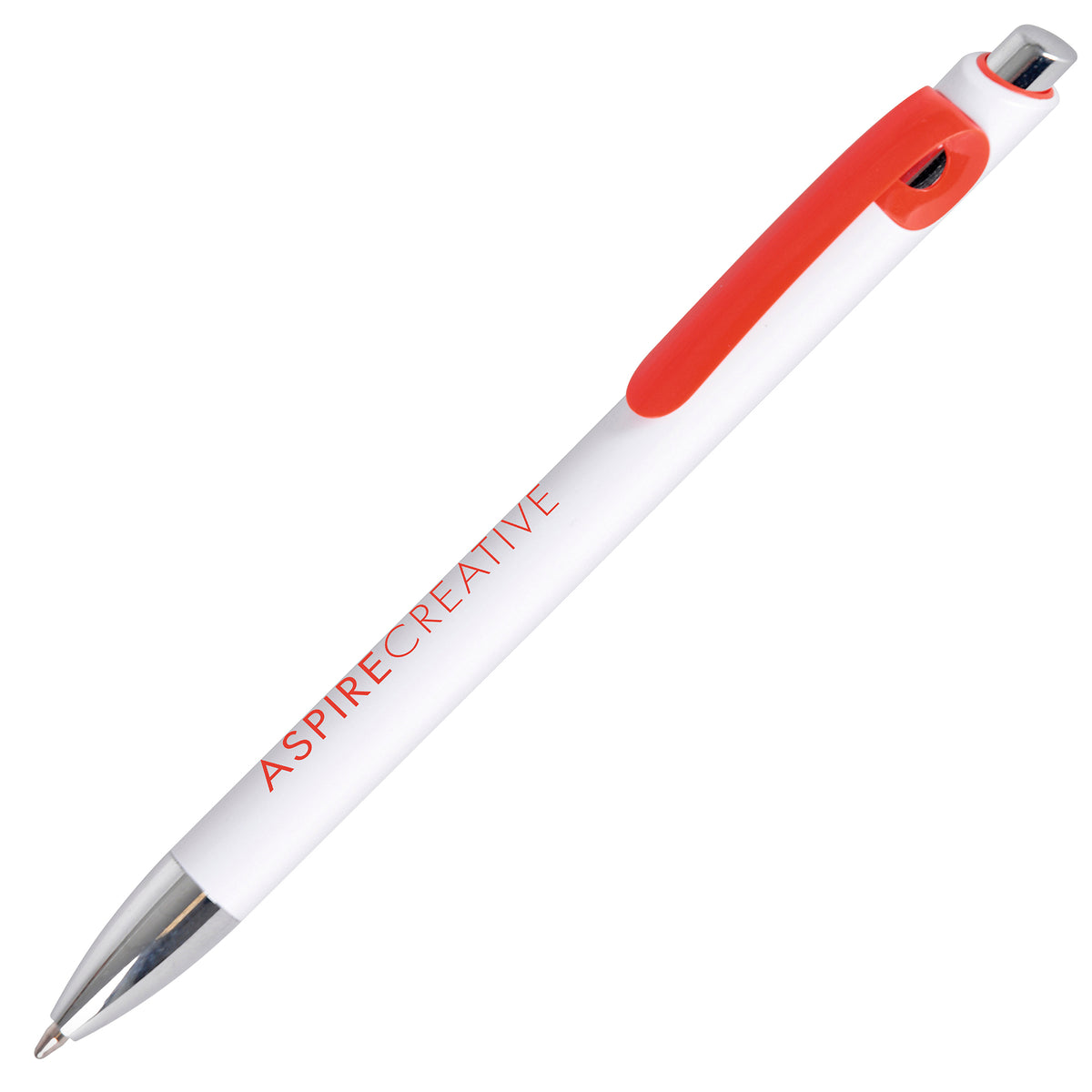Branded Two Tone Twist Action Ball Pen in RED