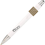 Branded Push Action Ball Pen for QR Codes in WHITE