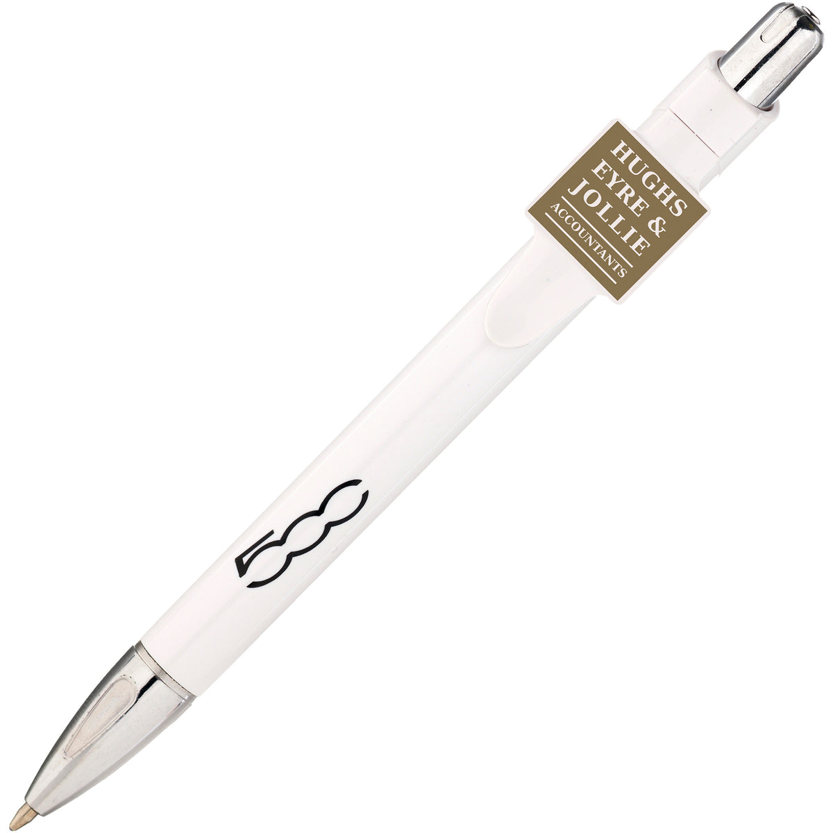 Branded Push Action Ball Pen for QR Codes in WHITE