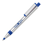 Branded Recycled Aluminium and RPET Ball Pen in BLUE