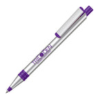 Branded Recycled Aluminium and RPET Ball Pen in PURPLE