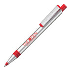 Branded Recycled Aluminium and RPET Ball Pen in RED