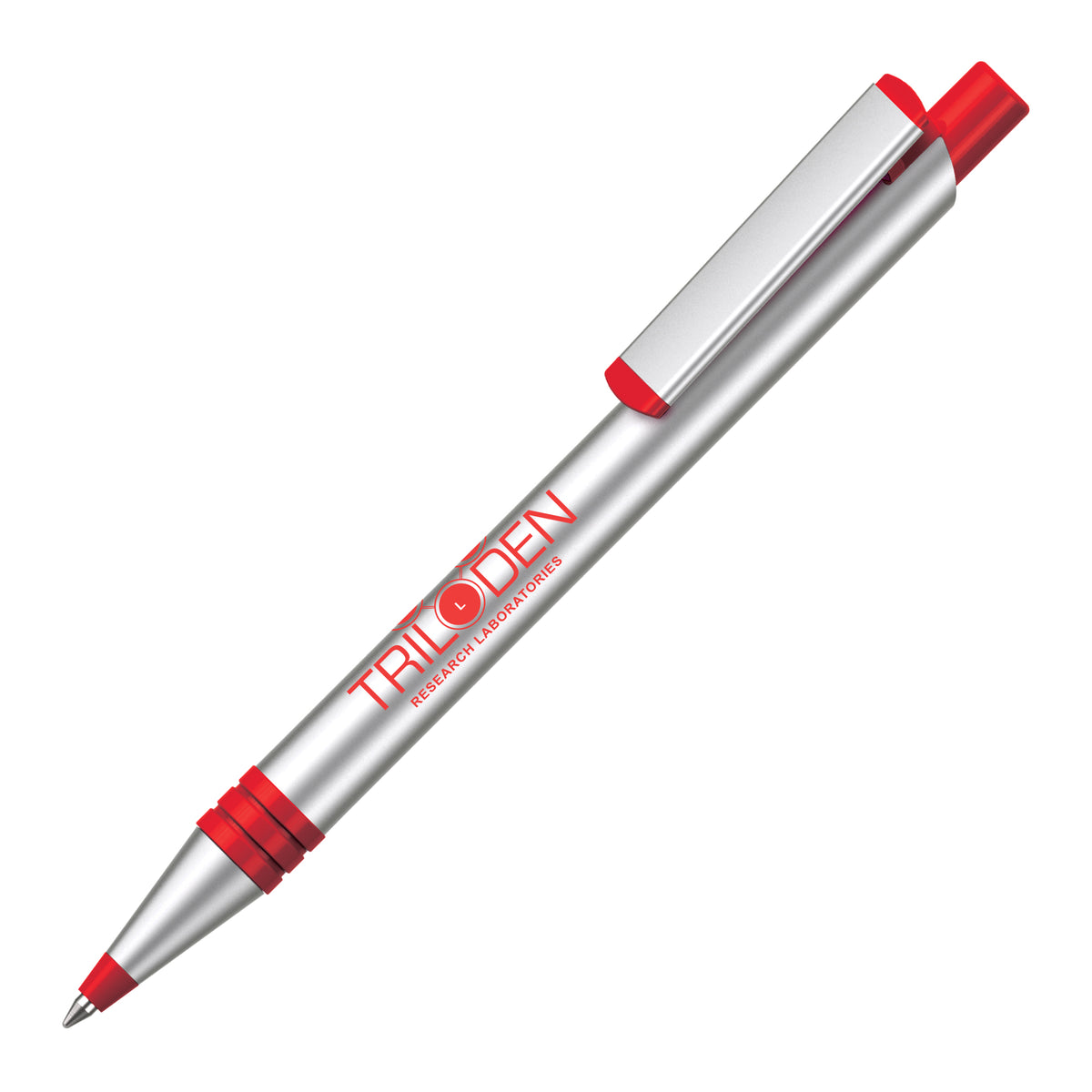 Branded Recycled Aluminium and RPET Ball Pen in RED