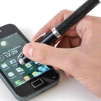 Branded Carbon Fibre Ball Pen with Soft Stylus