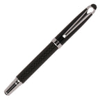 Branded Carbon Fibre Capped Rollerball Pen with Stylus