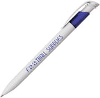 Branded Push Action Ball Pen with Large Refill in BLUE