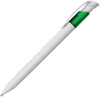 Branded Push Action Ball Pen with Large Refill in GREEN