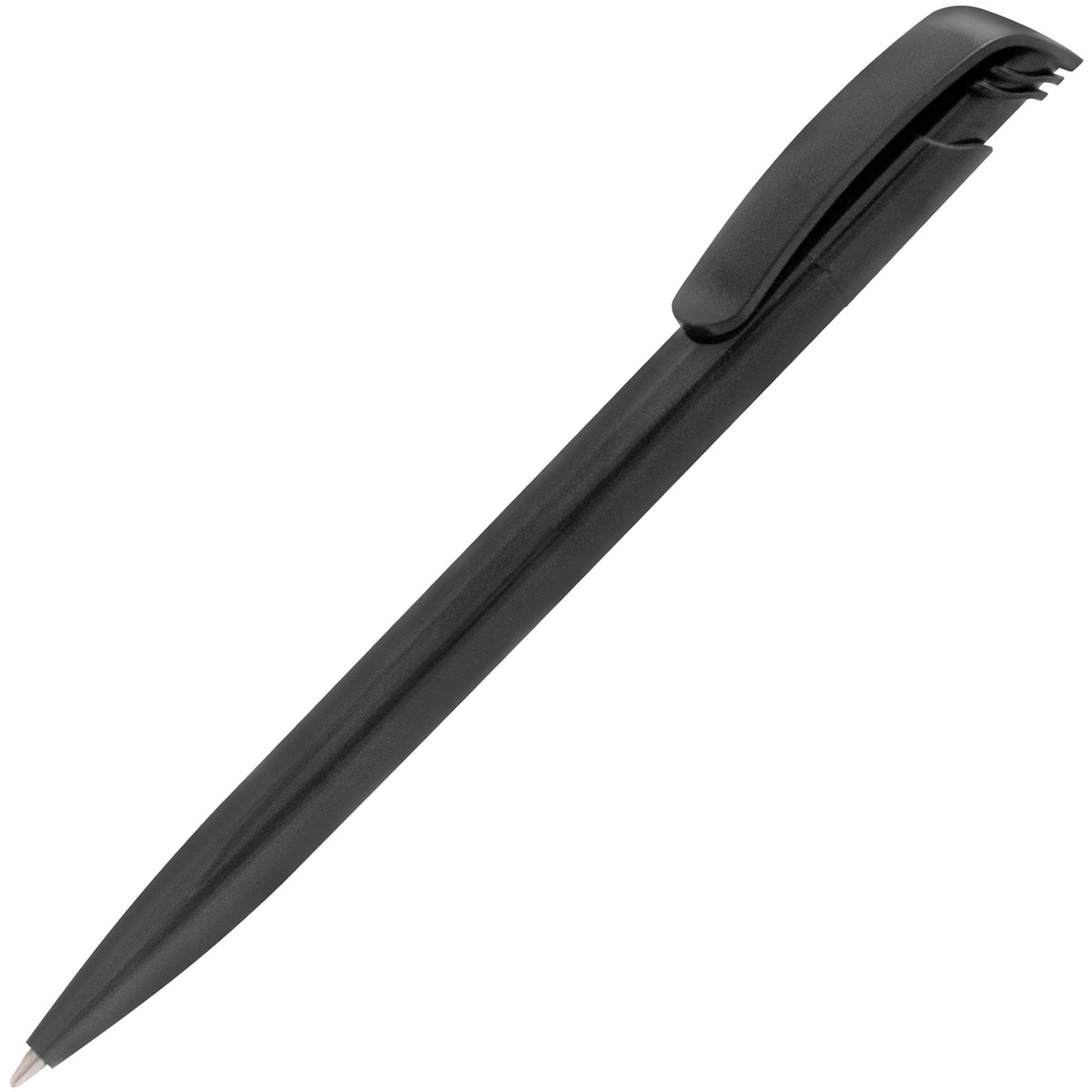 Branded Coloured Push Action Ball Pen in BLACK