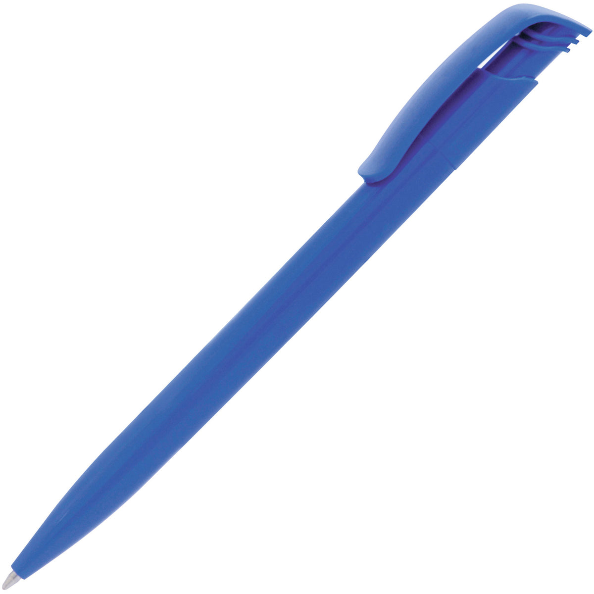 Branded Coloured Push Action Ball Pen in BLUE