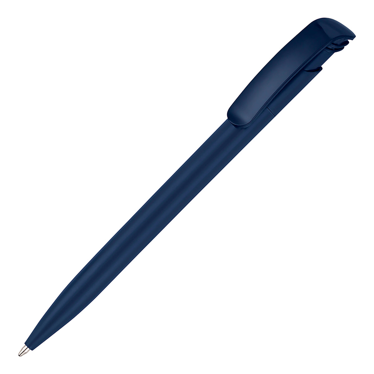 Branded Coloured Push Action Ball Pen in DARK BLUE