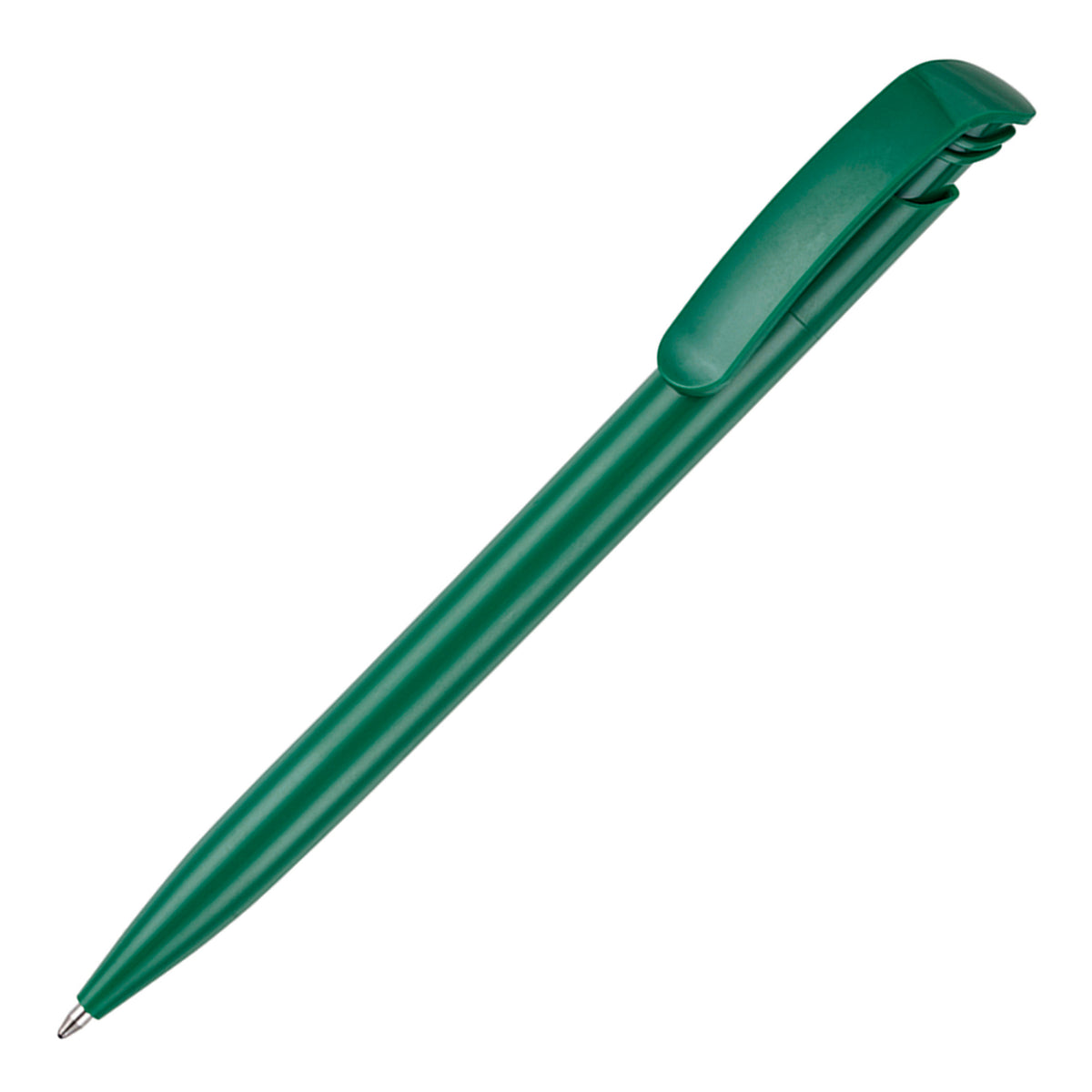 Branded Coloured Push Action Ball Pen in GREEN