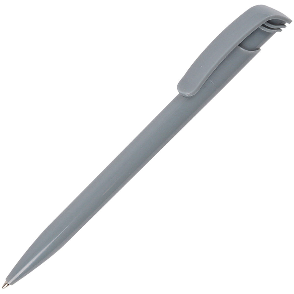 Branded Coloured Push Action Ball Pen in GREY