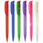 Branded Frosted ABS Push Action Ball Pen with Large Refill