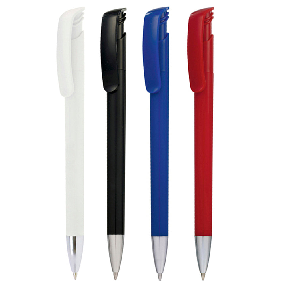Branded Push Action Ball Pen with Metal Nose Cone
