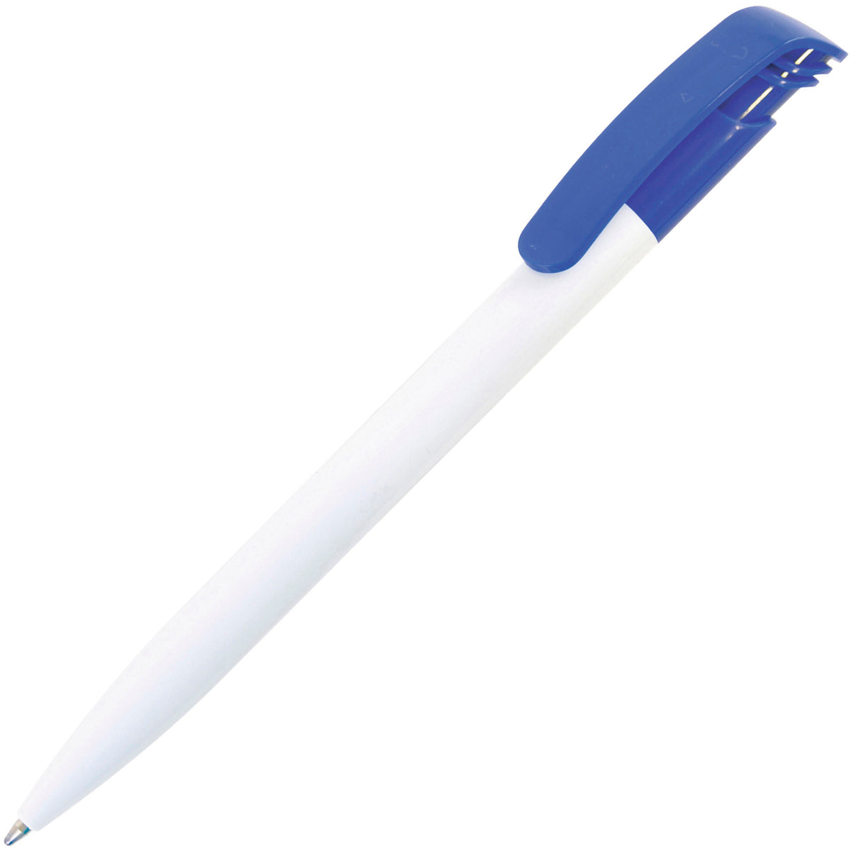 Branded Push Action Ball Pen with Printable Clip in BLUE