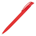 Branded Soft Feel Push Action Ball Pen in RED