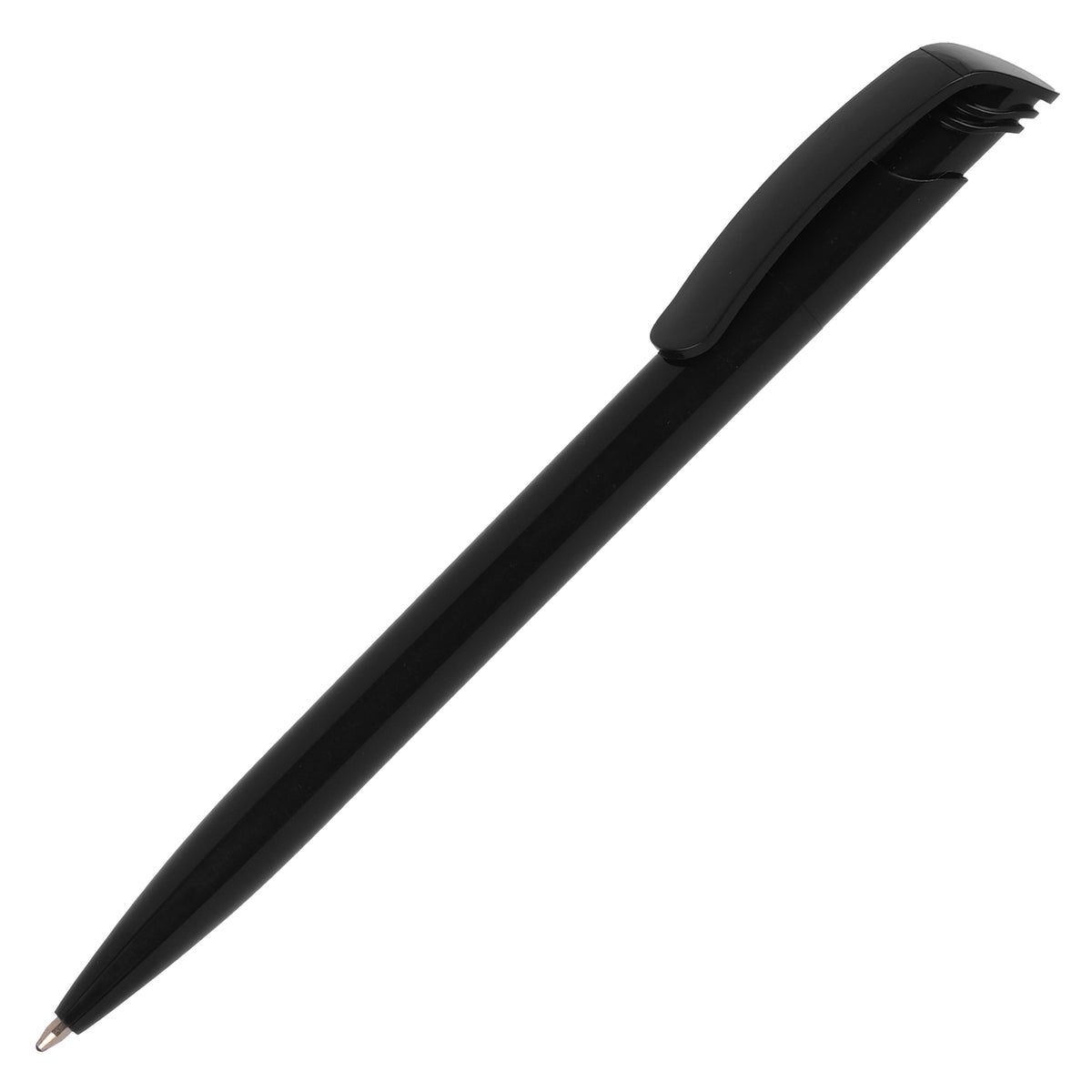 Branded Recycled ABS Push-Action Ball Pen with Jumbo Refill in BLACK
