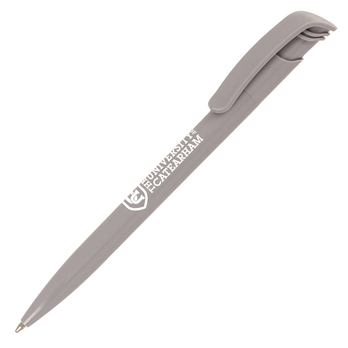 Branded Recycled ABS Push-Action Ball Pen with Jumbo Refill in GREY