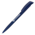 Branded Recycled ABS Push-Action Ball Pen with Jumbo Refill in NAVY BLUE