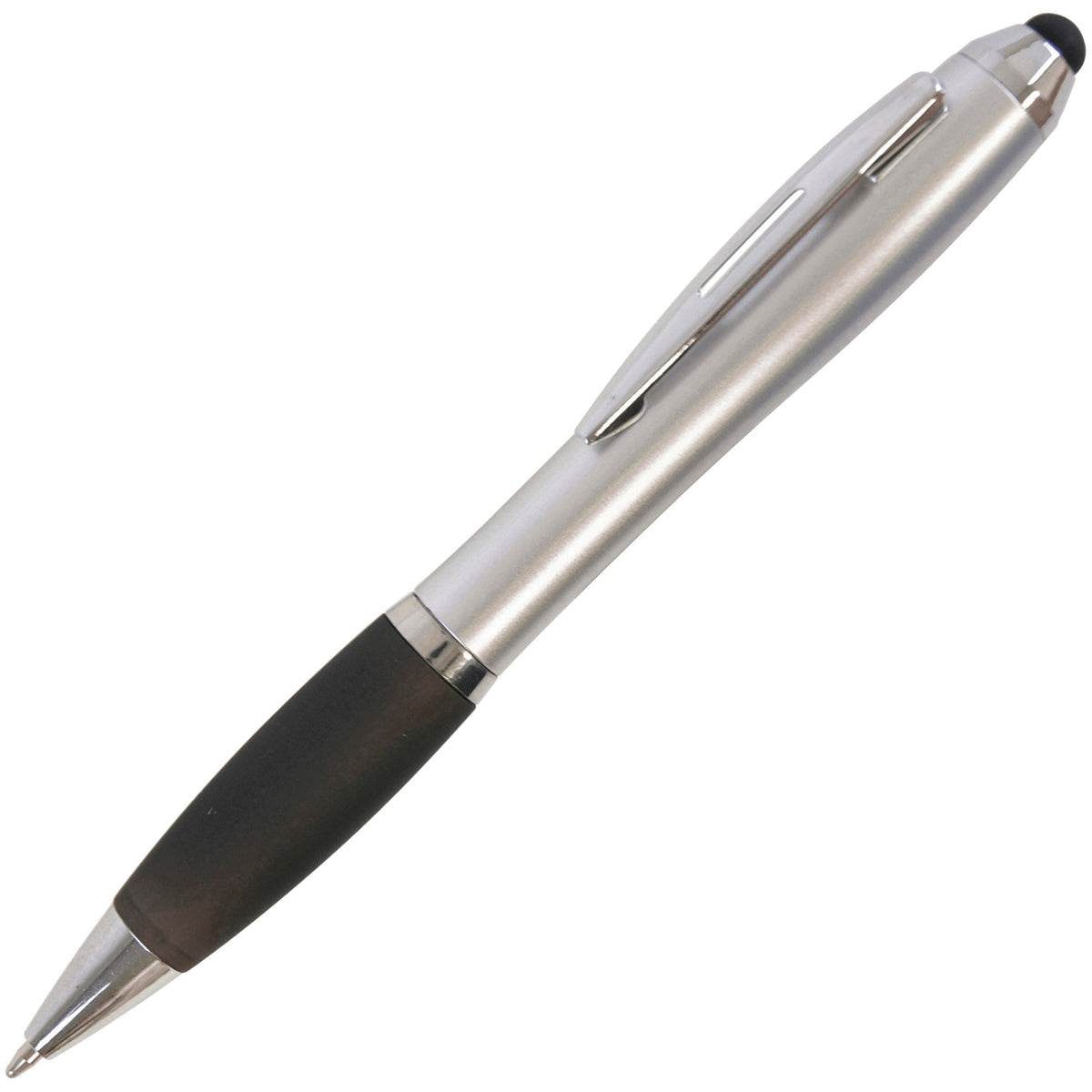 Branded Twist Ball Pen with Soft Stylus and Coloured Grip