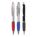 Branded All Black Twist Ball Pen with Soft Stylus