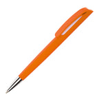 Branded Solid Colour Twist Action Ball Pen in AMBER