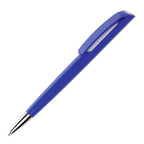 Branded Solid Colour Twist Action Ball Pen in BLUE