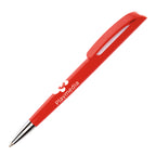 Branded Solid Colour Twist Action Ball Pen in RED