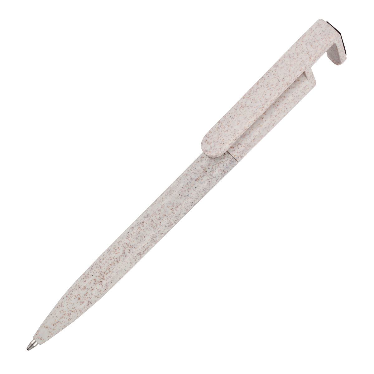 Branded Wheat Plastic Ball Pen with Phone Stand and Screen Cleaner