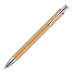 Branded Bamboo Push Action Ball Pen
