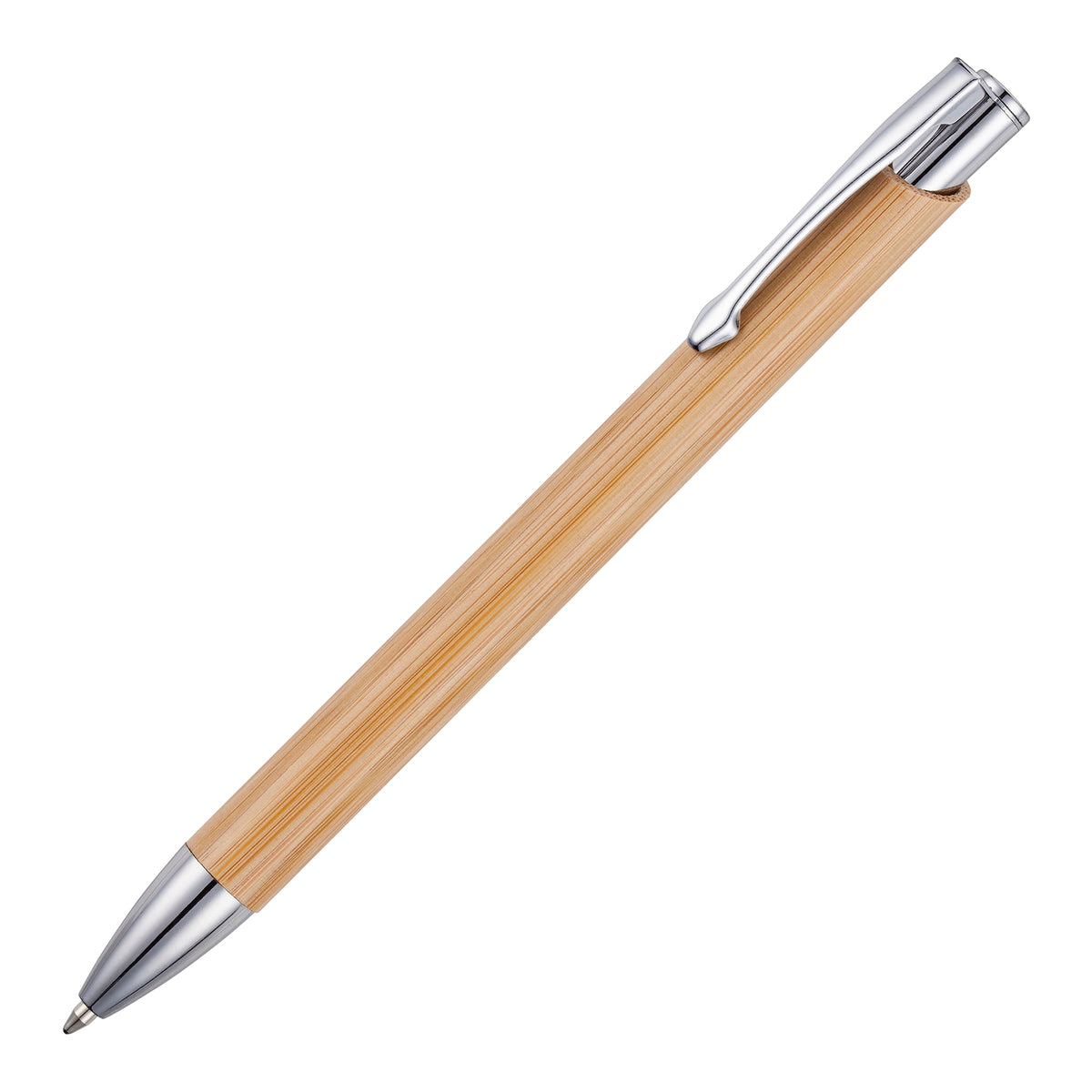 Branded Bamboo Push Action Ball Pen