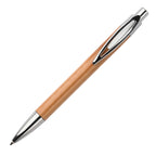 Branded Bamboo Ball Pen with Chrome Trim