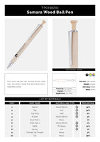 Branded Birch Wood Push Action Ball Pen in NATURAL