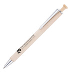 Branded Birch Wood Push Action Ball Pen
