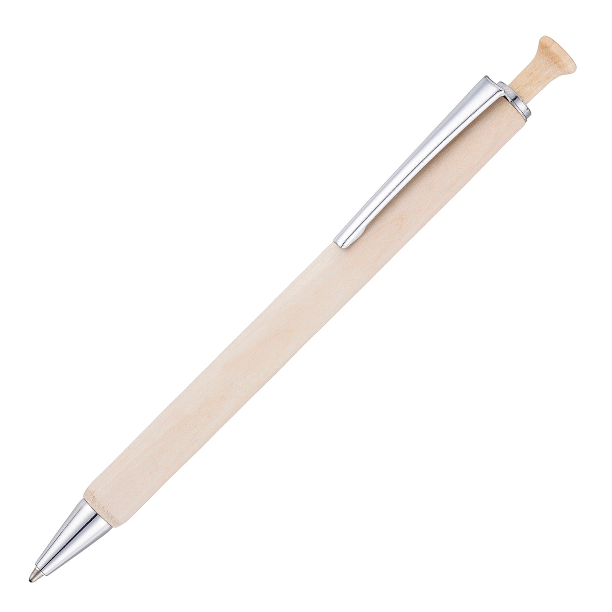 Branded Birch Wood Push Action Ball Pen