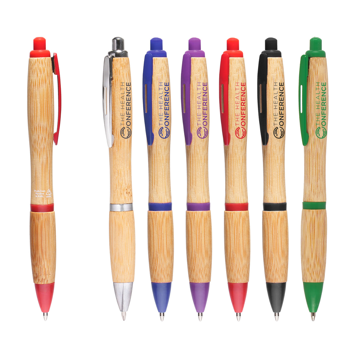 Branded Curved Bamboo Ball Pen