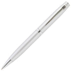 Branded Large Barrel Twist Action Aluminium Ball Pen in SILVER