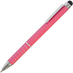 Branded Compact Aluminium Mini Ball Pen with Stylus in PINK