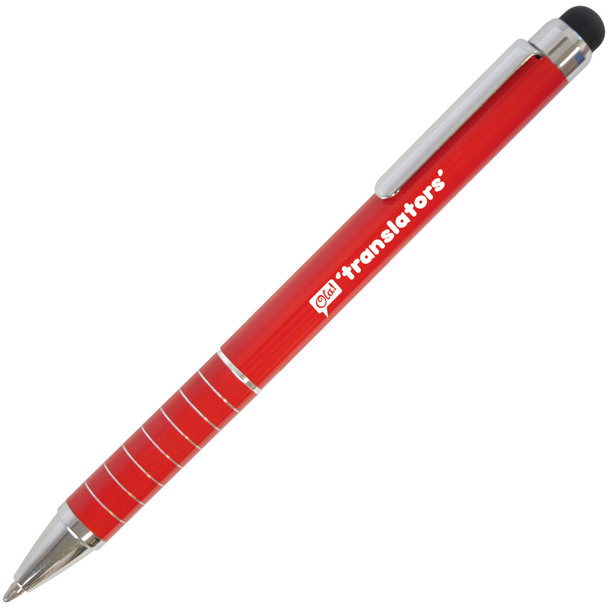 Branded Compact Aluminium Mini Ball Pen with Stylus in RED