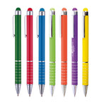 Branded Compact Tropical Colour Aluminium Stylus Ball Pen