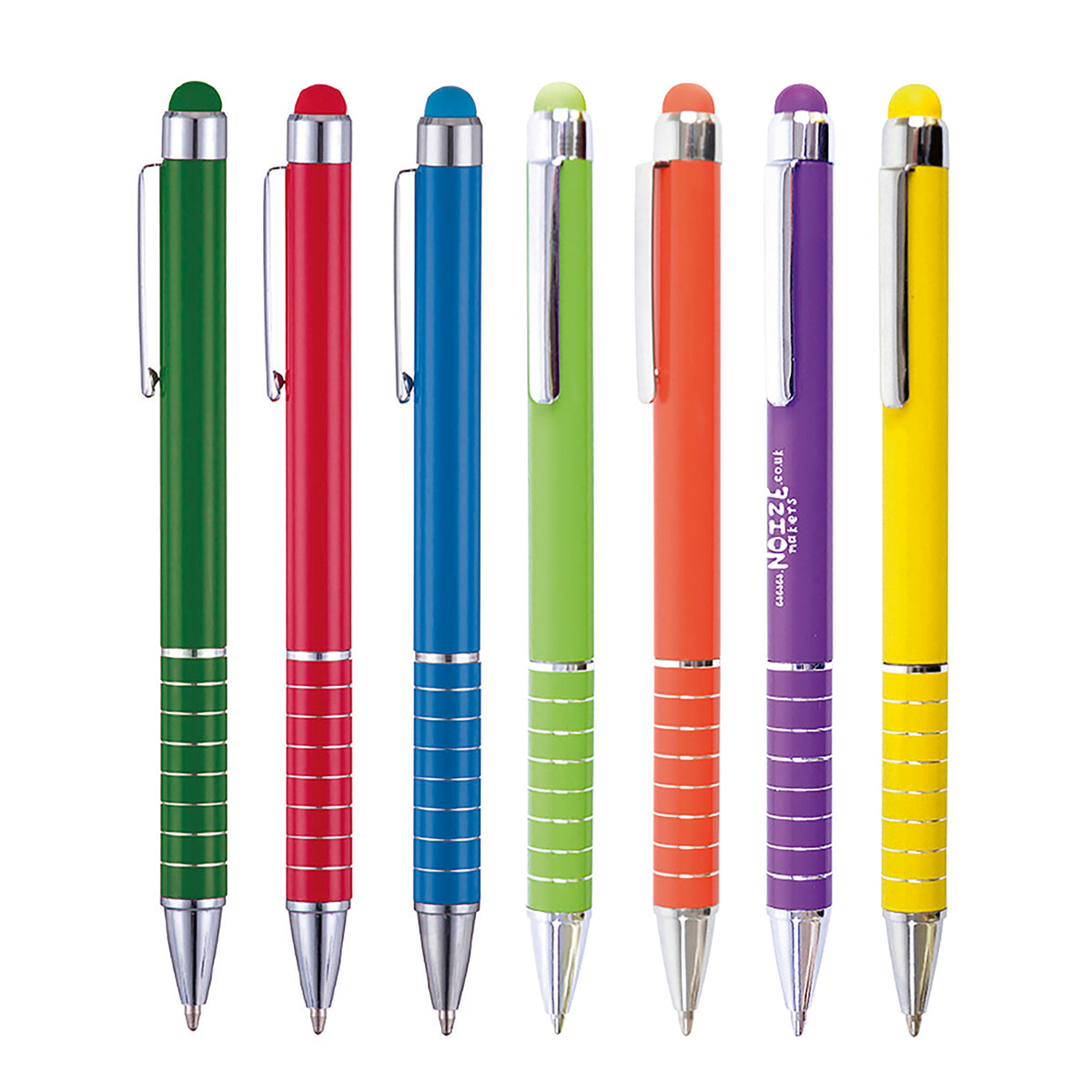 Branded Compact Tropical Colour Aluminium Stylus Ball Pen
