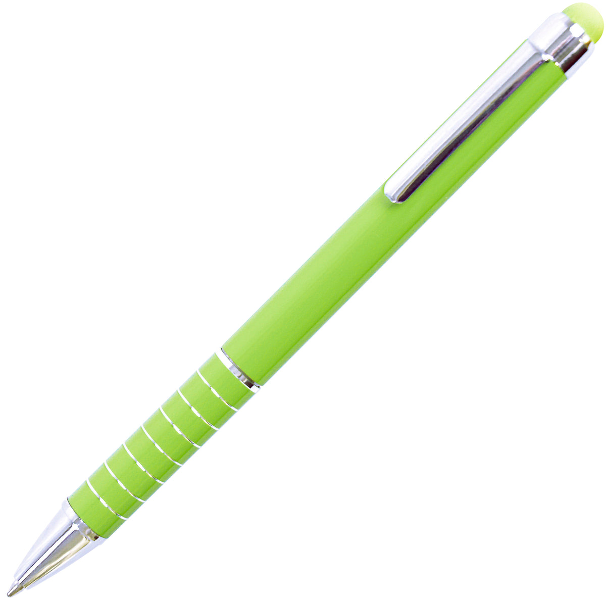 Branded Compact Tropical Colour Aluminium Stylus Ball Pen in GREEN
