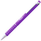 Branded Compact Tropical Colour Aluminium Stylus Ball Pen in PURPLE