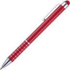 Branded Compact Tropical Colour Aluminium Stylus Ball Pen in RED