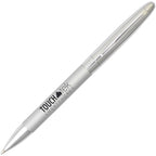 Branded Two-Tone Chrome Twist Action Ball Pen in SILVER