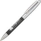 Branded Carbon Fibre Look Brass Ball Pen