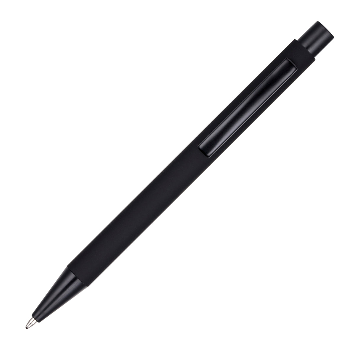 Branded All Black Soft Feel Steel Ball Pen